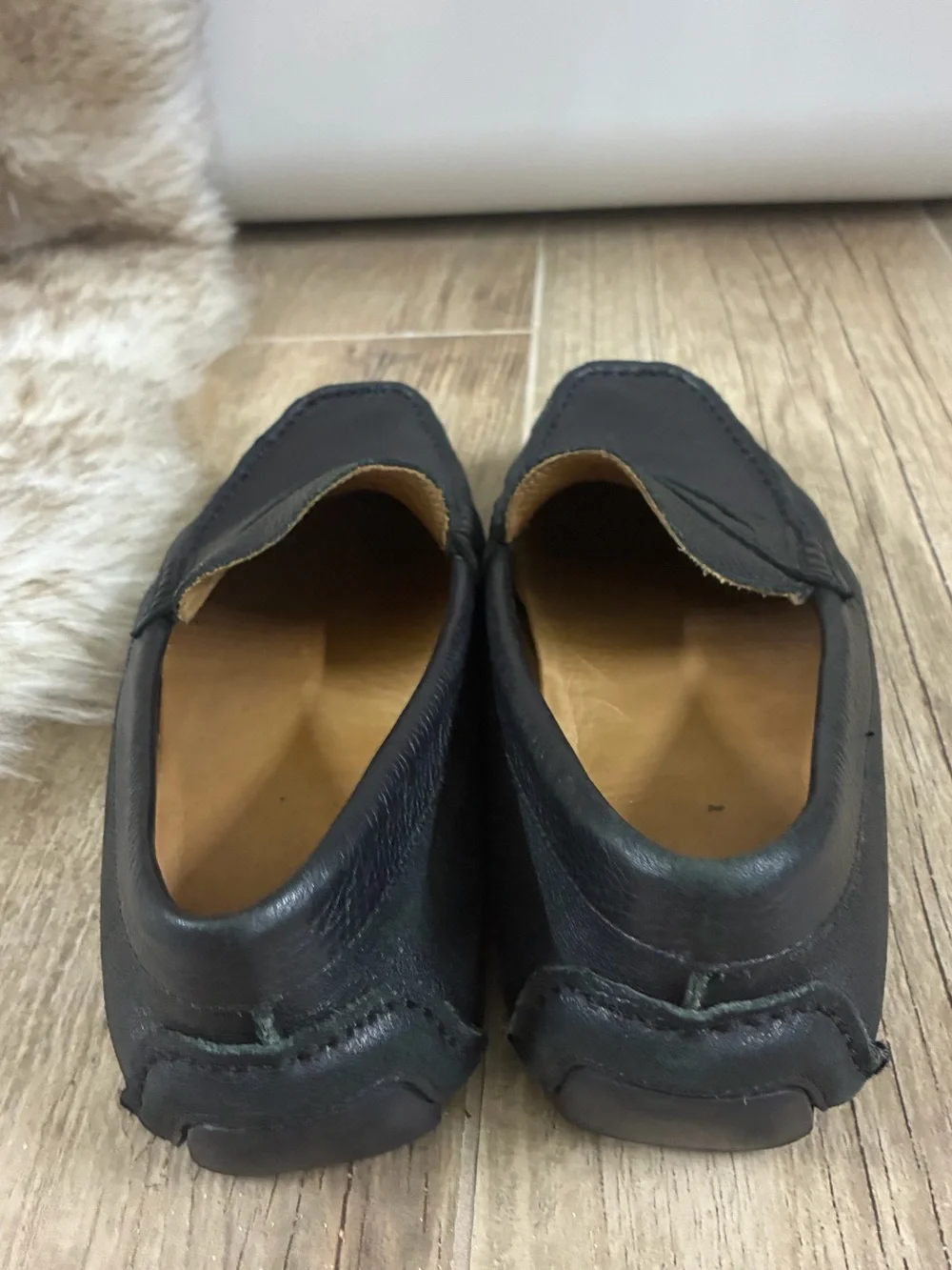 1901 Men’s Black Leather Penny Loafers Driving Shoes Size 9.5 M